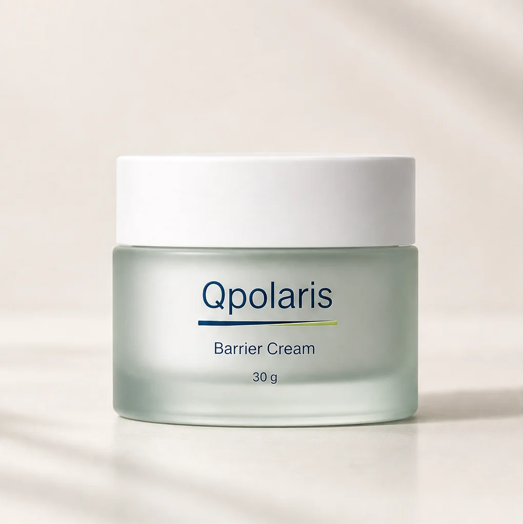 Qpolarisコアラインの第1ステップ、プレップローションのパックショットコンセプト